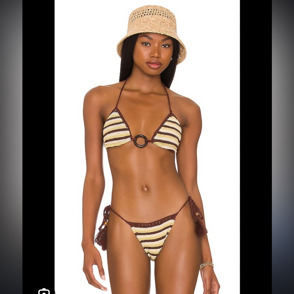 Striped Halter Bikini Set